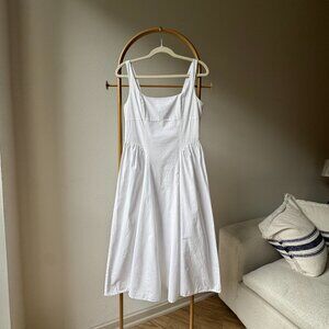 White Summer Dress with Tie Waist from H&M S Coton